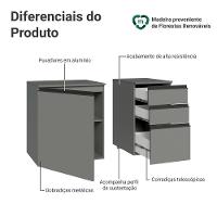 Gabinete Suspenso Para Banheiro 100cm 1 Porta 3 Gavetas Nice Madesa 03 Cinza