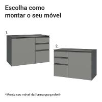 Gabinete Suspenso Para Banheiro 100cm 1 Porta 3 Gavetas Nice Madesa 03 Cinza - 5