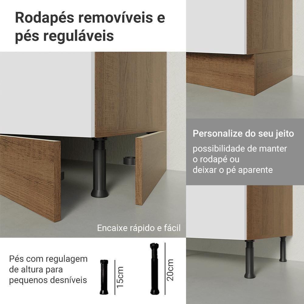 Conjunto Gabinete Para Banheiro 120cm 3 Portas 3 Gavetas Agata Madesa 01 Rustic-branco - 8