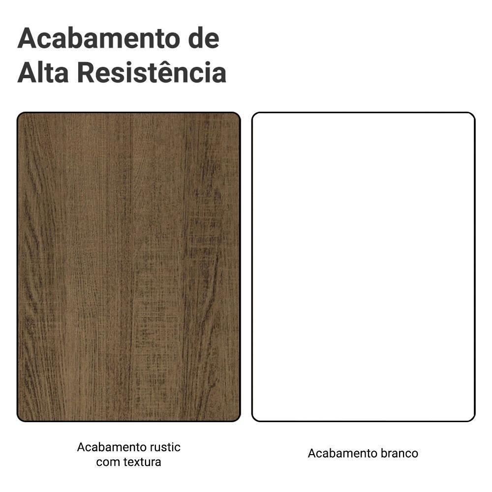 Conjunto Gabinete Para Banheiro 120cm 3 Portas 3 Gavetas Agata Madesa 01 Rustic-branco - 10