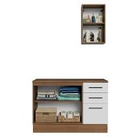 Conjunto Gabinete Para Banheiro 120cm 3 Portas 3 Gavetas Agata Madesa 01 Rustic-branco - 5
