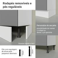 Conjunto Gabinete Para Banheiro 120cm 3 Portas 3 Gavetas Agata Madesa 01 Branco-cinza - 8