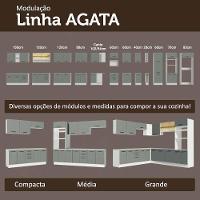 Conjunto Gabinete Para Banheiro 120cm 3 Portas 3 Gavetas Agata Madesa 01 Branco-cinza - 9