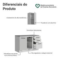 Conjunto Gabinete Para Banheiro 120cm 3 Portas 3 Gavetas Agata Madesa 01 Branco