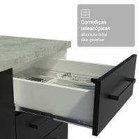 Conjunto Gabinete Para Banheiro 120cm 3 Portas 3 Gavetas Agata Madesa 01 Branco-preto - 6