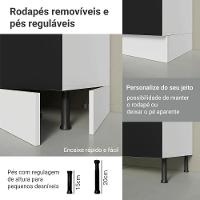 Conjunto Gabinete Para Banheiro 120cm 3 Portas 3 Gavetas Agata Madesa 01 Branco-preto - 8