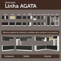 Conjunto Gabinete Para Banheiro 120cm 3 Portas 3 Gavetas Agata Madesa 01 Branco-preto - 9
