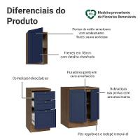 Conjunto Gabinete Para Banheiro 110cm 3 Gavetas 3 Portas Vik Madesa 01 Rustic-azul