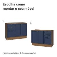 Conjunto Gabinete Para Banheiro 110cm 3 Gavetas 3 Portas Vik Madesa 01 Rustic-azul - 5