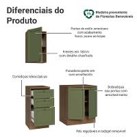 Conjunto Gabinete Para Banheiro 110cm 3 Gavetas 3 Portas Vik Madesa 01 Rustic-verde