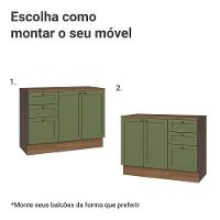 Conjunto Gabinete Para Banheiro 110cm 3 Gavetas 3 Portas Vik Madesa 01 Rustic-verde - 5
