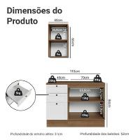 Conjunto Gabinete Para Banheiro 110cm 3 Gavetas 3 Portas Vik Madesa 01 Rustic-branco - 3
