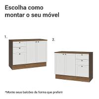 Conjunto Gabinete Para Banheiro 110cm 3 Gavetas 3 Portas Vik Madesa 01 Rustic-branco - 5