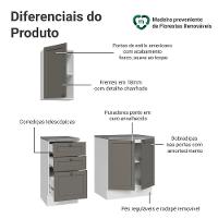 Conjunto Gabinete Para Banheiro 110cm 3 Gavetas 3 Portas Vik Madesa 01 Branco-cinza