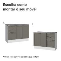 Conjunto Gabinete Para Banheiro 110cm 3 Gavetas 3 Portas Vik Madesa 01 Branco-cinza - 5