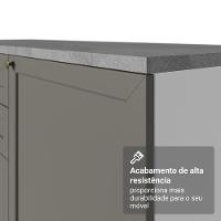 Conjunto Gabinete Para Banheiro 110cm 3 Gavetas 3 Portas Vik Madesa 01 Branco-cinza - 8