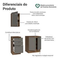 Conjunto Gabinete Para Banheiro 110cm 3 Gavetas 3 Portas Vik Madesa 01 Rustic-cinza