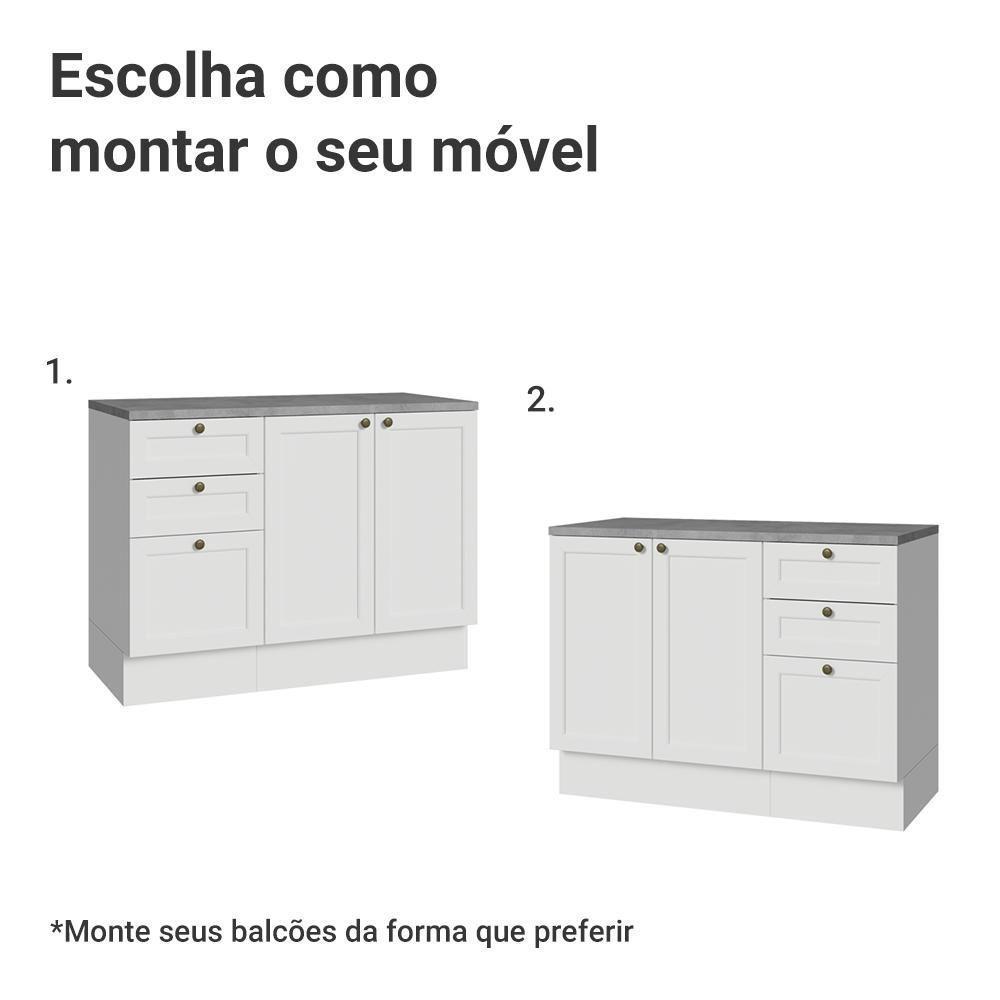 Conjunto Gabinete Para Banheiro 110cm 3 Gavetas 3 Portas Vik Madesa 01 Branco - 5