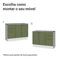 Conjunto Gabinete Para Banheiro 110cm 3 Gavetas 3 Portas Vik Madesa 01 Branco-verde - 5