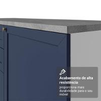 Conjunto Gabinete Para Banheiro 110cm 3 Gavetas 3 Portas Vik Madesa 01 Branco-azul - 10