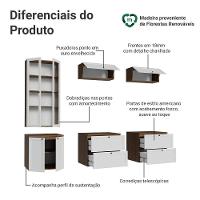 Estante Sala De Estar Com Rack + Cristaleira 230cm Vik Madesa 01 Rustic-branco