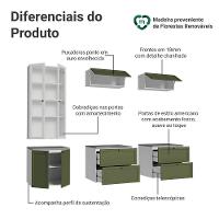 Estante Sala De Estar Com Rack + Cristaleira 230cm Vik Madesa 01 Branco-verde