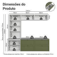 Estante Sala De Estar Com Rack + Cristaleira 230cm Vik Madesa 01 Branco-verde - 3
