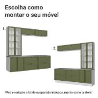 Estante Sala De Estar Com Rack + Cristaleira 230cm Vik Madesa 01 Branco-verde - 5