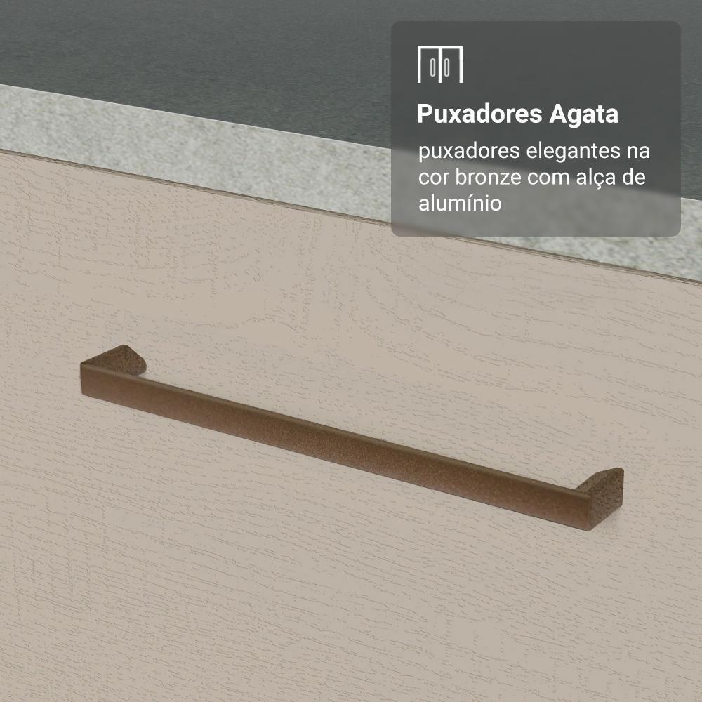 Conjunto Gabinete Para Banheiro 120cm 3 Portas 3 Gavetas Agata Madesa 01 Branco-crema - 7