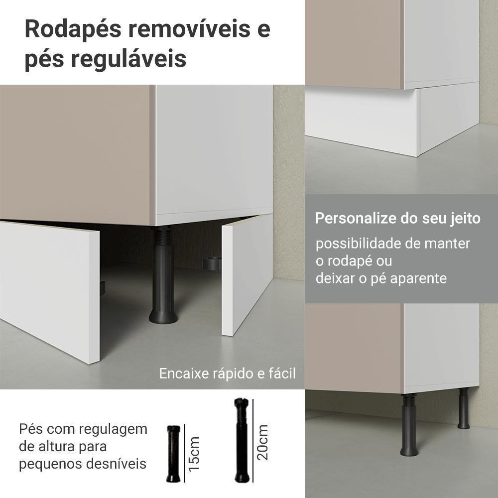 Conjunto Gabinete Para Banheiro 120cm 3 Portas 3 Gavetas Agata Madesa 01 Branco-crema - 8