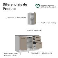 Conjunto Gabinete Para Banheiro 120cm 3 Portas 3 Gavetas Agata Madesa 01 Branco-crema