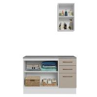 Conjunto Gabinete Para Banheiro 120cm 3 Portas 3 Gavetas Agata Madesa 01 Branco-crema - 5