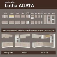 Conjunto Gabinete Para Banheiro 120cm 3 Portas 3 Gavetas Agata Madesa 01 Branco-crema - 9