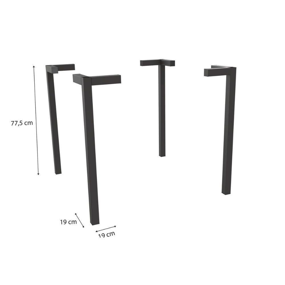 Base Mesa De Jantar Santorini M089 Aço S- Tampo Branco - Kappesberg - 2