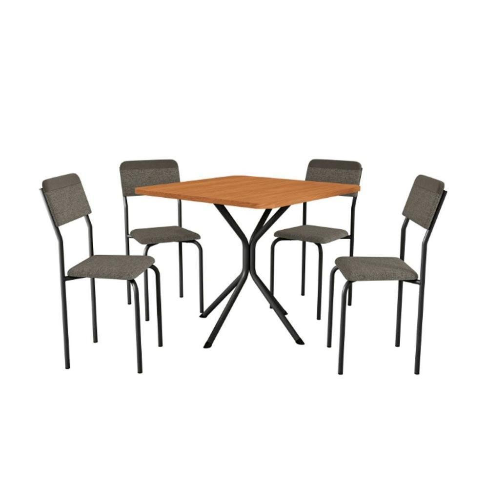 Base Mesa De Jantar Creta M088 Aço S- Tampo Preto - Kappesberg - 5