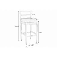 Banqueta Sala De Jantar Sofia Madeira Maciça 1bmm006ca 1 Un Carvalho-linho Bege Caqui - Kappesberg - 2