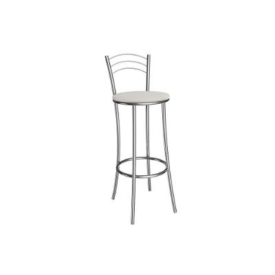 Banqueta Sala De Jantar Petra 1b700cr Aço 1 Un Cromado-ano Branco - Kappesberg