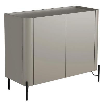 Buffet Para Sala De Jantar 2 Portas 1 Gaveta Pés Industrial Preto Naim I03 Grigio - Lyam