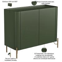 Buffet Para Sala De Jantar 2 Portas 1 Gaveta Pés Industrial Dourado Naim I03 Musgo - Lyam - 2