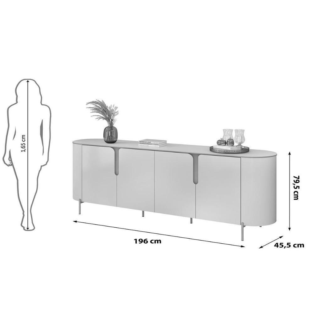Buffet De Sala Jantar Cleo C- 4 Portas Off White - Dj Móveis - 2