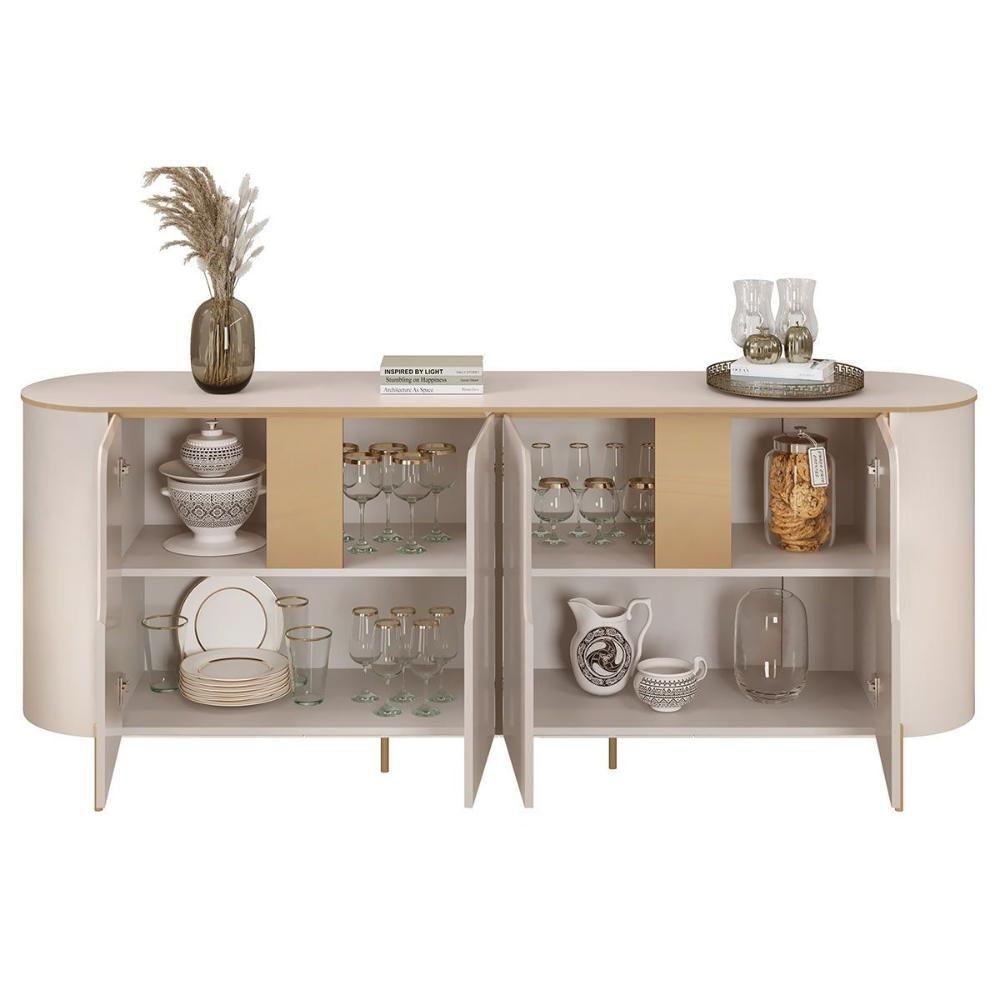 Buffet De Sala Jantar Cleo C- 4 Portas Off White - Dj Móveis - 3