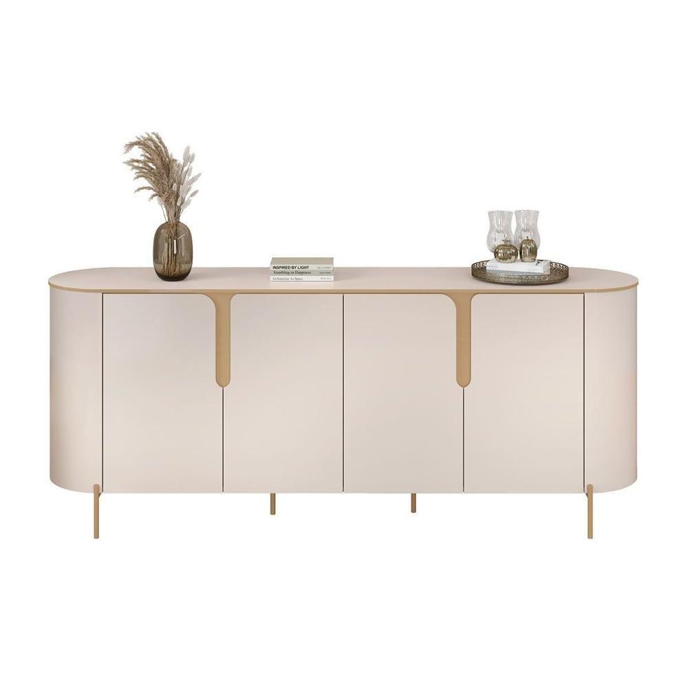 Buffet De Sala Jantar Cleo C- 4 Portas Off White - Dj Móveis - 5