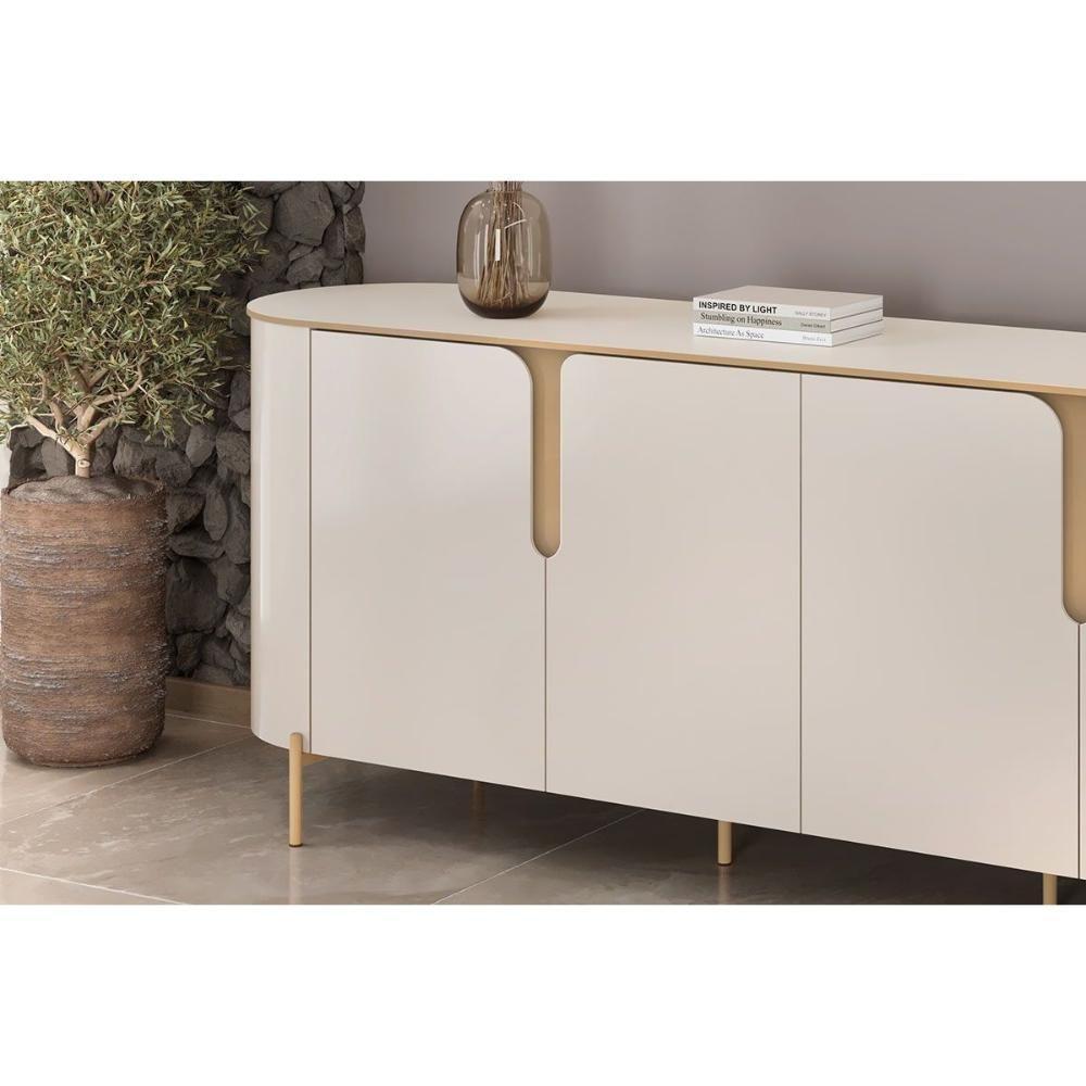 Buffet De Sala Jantar Cleo C- 4 Portas Off White - Dj Móveis - 6