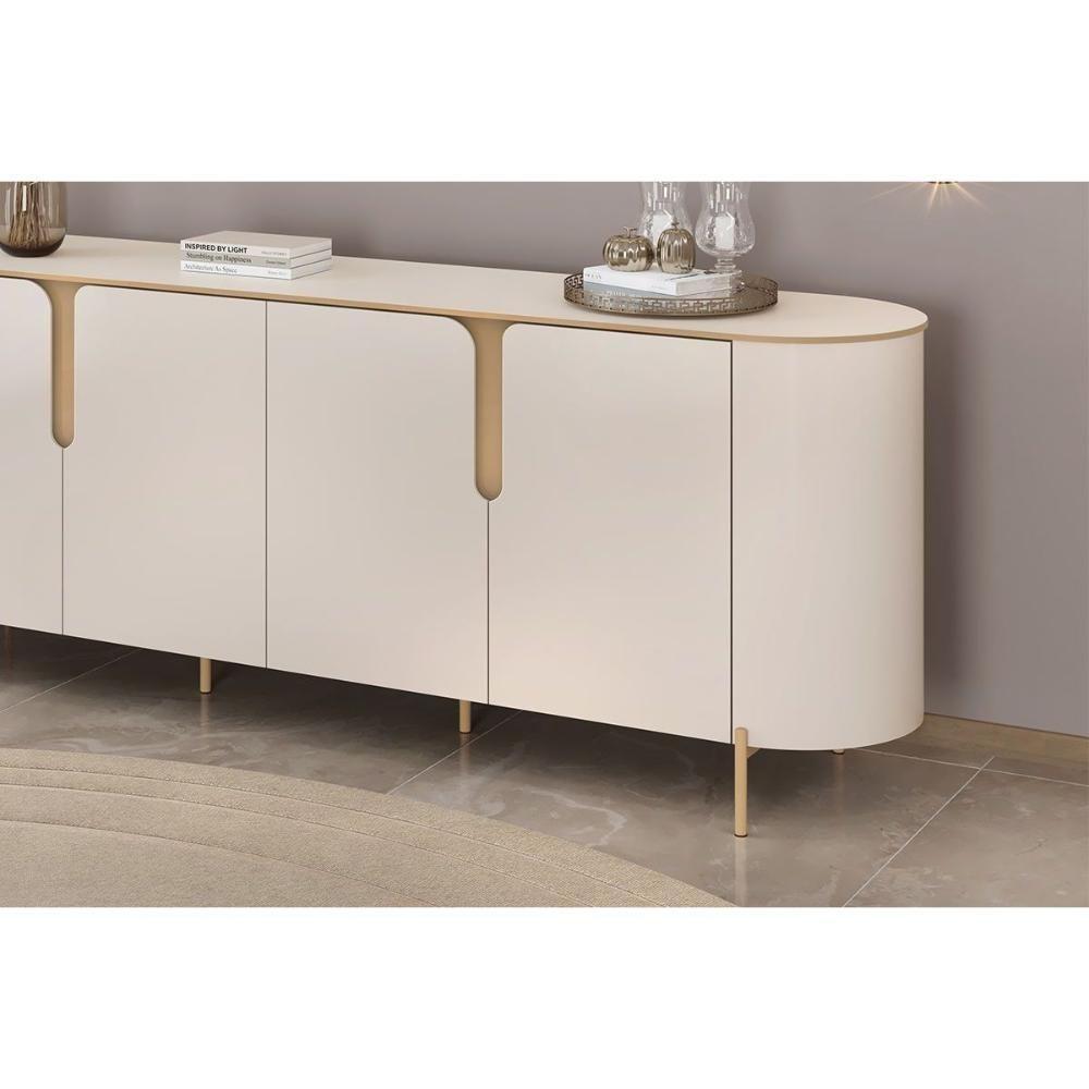 Buffet De Sala Jantar Cleo C- 4 Portas Off White - Dj Móveis - 7