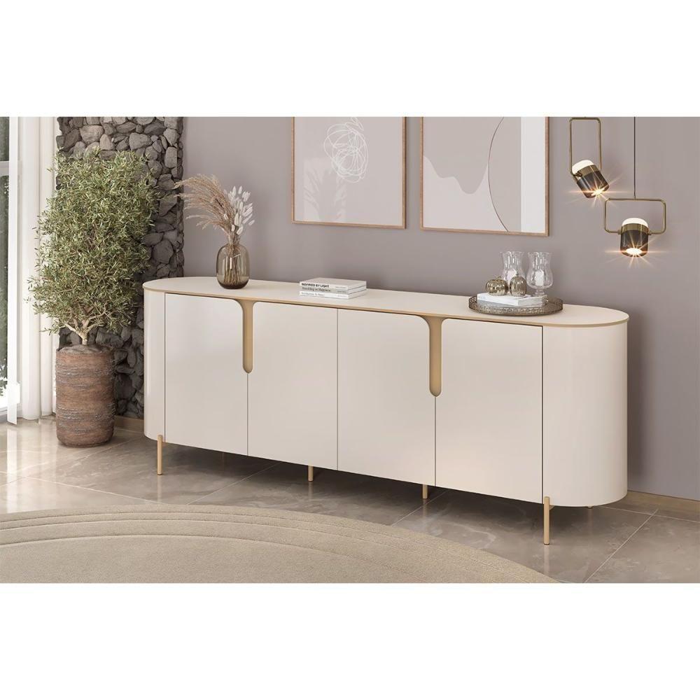 Buffet De Sala Jantar Cleo C- 4 Portas Off White - Dj Móveis - 9