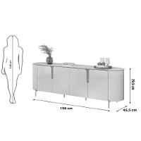 Buffet De Sala Jantar Cleo C- 4 Portas Off White - Dj Móveis - 2