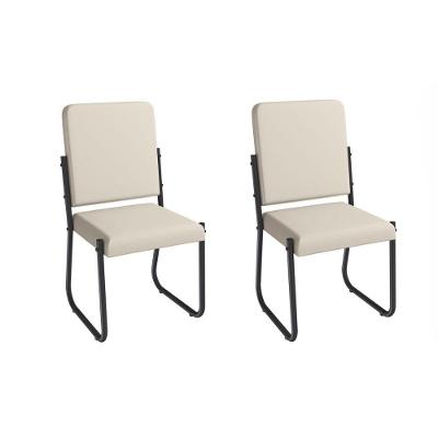 Cadeira Sala De Jantar Sicília 2c139prf Aço Kit 2 Un Preto-ano Bege - Kappesberg