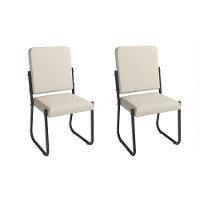 Cadeira Sala De Jantar Sicília 2c139prf Aço Kit 2 Un Preto-ano Bege - Kappesberg - 1