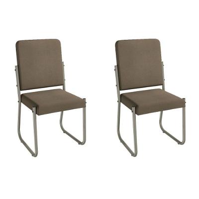 Cadeira Sala De Jantar Sicília 2c139nk Aço Kit 2 Un Niquel-suede Cappuccino - Kappesberg