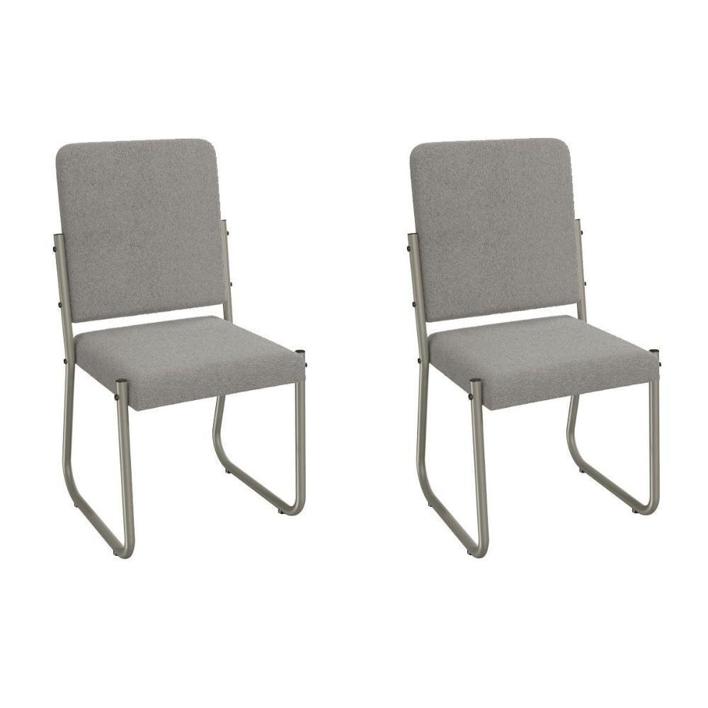Cadeira Sala De Jantar Sicília 2c139nk Aço Kit 2 Un Niquel-boucle Cinza - Kappesberg - 1